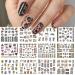 Leopard Print Nail Stickers Brown Leopard Nail Decals Water Transfer Cute Lip Heart Geometry Flower Star Round Shape Nail Design Autumn Winter Wild Nail Stickers for Women Girls Manicure Tip Nail Decoration Leopard Patte...