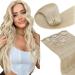 Laavoo 55cm real hair clip in extensions blond extensions real hair clips remy invisible clip in extensions real hair 105g 7pcs long clip in hair extension real hair blond #613 55cm-105g 2.4 #613