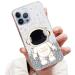 Tivenfezk Nadoli for iPhone 11 Pro Max astronaut Hidden Stand Shell caricature glitter stand soft silicone bling transparent protective cover iphone 11 pro max clear