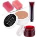CCbeauty Scar Wax Set Halloween SFX Special Effects Makeup Kit Fake Wound Modeling Scars Wax(1.6 Oz) with Spatula Coagulated Blood(1.06Oz)  Fake Blood Gel  2pcs Pink Stipple Sponges