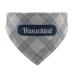 Printplanet - Dog Halen with name or text - Neck towel for dogs - Layout caromatic pattern white -blue - size S size s check pattern white -blue