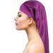 Firtink 3 Pcs Long Satin Bonnet Sleep Cap Set for Natural Hair - Black, Navy, Purple - Wide Elastic Band for Women - Extra Large Silk Bonnet for Night Sleep - Buy Online on SooperMarket.com