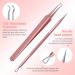MelodySusie Blackhead Remover Kit - Professional Stainless Pimple Popper Tool for Nose & Face - Comedone Extractor & Blemish Whitehead Tool with Metal Case - Pink - Buy Online on SooperMarket.com