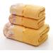 Lace Edge Embroidered Bath Towel Set - Super Absorbent Fiber - Yellow - 3 Piece Set - Buy Online on SooperMarket.com