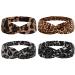 Folora 4pcs Leopard Print Twisted Criss Cross Elastic Headbands Soft Cotton Hair Bands for Women Girls 4pcs/B