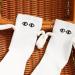 Novelty Magnetic Suction 3D Doll Couple Socks | Funny Holding Hands Design | Breathable Cotton | 1 Pair White - Buy Online on SooperMarket.com