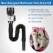 Washbasin Drainer With Flexible Drain Down Hose & Popup Filter Sink Plug Odour Resistant Drainer Washbasin Drainer Flexible Sink Drain Hose - Buy Online on SooperMarket.com