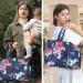 Lekebaby Large Baby Changing Bag with Stylish Rose & Flower Pattern | Nappy Bag for Mom & Dad with Changing Mat - Buy Online on SooperMarket.com