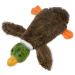 Best Pet Supplies 2-in-1 Stuffless Squeaky Dog Toys with Soft, Durable Fabric for Small, Medium, and Large Pets, No Stuffing for Indoor Play, Holds a Plastic Bottle Small Brown/Wild Duck