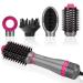 4 in 1 Hair Dryer Brush Set PARWIN PRO BEAUTY Hot Air Styler with 4 Attachments as Hairdryer Hot Air Brush Hair Diffuser Hot Brush for Hair Styling Ionic Care Frizz-Free 1000 Watts Gray Gray - Standard