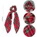 JNAWA 2Pieces Chrismas Tartan Scrunchies Plaid Elastic Hairbands Hair Scarf Scottish Bowknot Hair Scrunchies Hair Accessories for Women Girls - Buy Online on SooperMarket.com