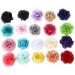 Frcolor 20pcs Simulation 3D Rose Flower Hair Clip Set Chiffon Rose Hair Clips for Women Girls