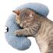 Little Pillow for Cats, Ultra Soft Fluffy Pet Calming Toy Half Donut Cuddler for Joint Relief Sleeping Improve Machine Washable Haze Blue
