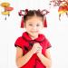 6 Pairs Baby Girls Chinese Style Hair Clips with Hairy Furry Balls and Tassels - Red Lantern Butterfly Decor - Perfect for New Year and Spring Festival - Buy Online on SooperMarket.com