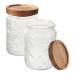 Alipis 2pcs Glass Jar Cereal Container Candy Jar Canisters Household Dried Food Container Household Storage Jar Candy Container Storage Accessory Snack Holder Cereals Wood Tea