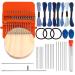 Darning Mini Loom Machine, Upgrade 14 Hooks Speedweve Style Weave Tool Small Weaving Loom Kit for Beginners, Wooden Household Mending Loom for Quickly Mending Jeans, Repair Clothes, DIY Weaving Arts