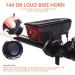 BURNINGSUN Bike Light Set & Horn - Solar Powered USB Rechargeable 4 Mode Headlight Taillight Combo for Cycling Safety + LED Speaker Bell - Buy Online on SooperMarket.com