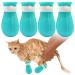 LLMSIX 4PCS Cat Anti-Scratch Boots Adjustable Cat Paw Protector Shoes Silicone Cat Shower Feet Cover Cat Foot Cover for Home Pet Hospital Bathing Nail Trimming Treatment (Blue)