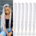 6 Packs Eunice Hair Jumbo Braiding Hair Extensions Colorful Synthetic Hair Kanekalon Hair for Crochet Box Braids 165 g/pcs 104 cm (White)
