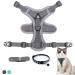 Fineasy cat dishes with a leash outbreak -safe and cat neck adjustable cat leash with dishes dishes cat harness software for cat kitten dogs breastware (gray s) s