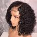 BGHJUE Short Wavy Black Lace Front Wig for Women - Heat Safe Synthetic Hair with Transparent Lace & Decent Parting Space - Buy Online on SooperMarket.com