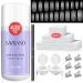 Saviland Poly Nails Gel Slip Solution Kit 120ML Slip Solution for Poly Extension Gel Anti-Stick Liquid Solution with Dual-Ended Gel Nail Brush Nail Clip Nail Tips Manicure Starter Kit for DIY Nail Art