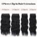 KooKaStyle Long Wavy Clip-In Synthetic Hair Extensions 20 Inch Black - 4PCS Thick Double Weft Hairpieces for Women - Buy Online on SooperMarket.com