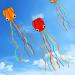 YSBER 2 Pack Large Octopus Kites - 3.8ftx2.3ft 3D Mollusc Octopus Kite with 157 Inch Colorful Tail - Easy Flyer Kite for Children and Adults - Outdoor Beach Park Kite in Red+Orange - Buy Online on SooperMarket.com
