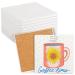 10 Pack White Unglazed Ceramic Tiles for Crafts with Cork Backing Pads for Coasters DIY Arts and Crafts (4.25 x 4.25 in Square)
