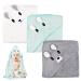 Funmo hooded towel baby 3pcs baby towel hood baby bath towel baby towel with hood 80x80 cm for baby baths soft super absorbent cute baby hood towel with pattern 0-5 years (a)