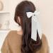 WantGor Long Tail Bow Hair Clips Hair Ribbon Bows Satin Bowknot Clip Large Hair Barrettes Cute Ponytail Holder Hair Accessories for Women Daily Party Wedding Prom (White) - Buy Online on SooperMarket.com