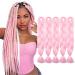 Tess Braids Extensions 60 cm 5 Pack Jumbo Braids Kanecalon Kunsthaar For single-laid box braids hair extension braid 100g/bundle of hair braids extension (5 pieces- #-pink) 60 cm (5 pieces) #10 pink