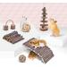 ERKOON Small Animal Chew Toys - Natural Wooden Accessories for Hamsters, Guinea Pigs, Gerbils, Rats, Chinchillas - Boredom Breaker, Teeth Molar Exercise - Play Bridge, Roller, Dumbbells - Buy Online on SooperMarket.com