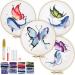 Beginners Embroidery Stitch Practice kit  4 Sets Butterfly Whale Embroidery Kit for Beginners Include Embroidery Cloth Hoops Threads for Craft Lover Hand Stitch with Embroidery Skill Techniques