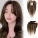 Hair Topper With Bangs 9.8 Inch Long Human Hair Toppers Women Silk Base Clip In Hair Extensions Natural Looking Hairpiece for Daily Use Natural (Brown) - Buy Online on SooperMarket.com