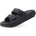 Weweya Sandals for Women and Men - Pillow Slippers - Double Buckle Adjustable Slides - EVA Flat Sandals - 15-16 Women/14-15 Men