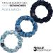 Buy Basic Sense Pure Mulberry Silk Hair Scrunchies - Small Pack of 3 for Women & Girls - Blue Assortment - Buy Online on SooperMarket.com