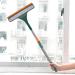 Window Glass Wiper | Adjustable Length Mirror Cleaner Tool | Window Cleaning Tool Reusable Glass Washing Equipment with Extension Handle Window Shower Cleaning Tool for Mirror Green - Buy Online on SooperMarket.com