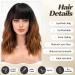 Buy Haircube Short Bob Wig with Bangs - Heat-Resistant Synthetic Ombre Brown Wig for Parties Cosplay & Daily Wear - Buy Online on SooperMarket.com