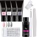 Poly Nail Gel Kit 4 Colors With Slip Solution Glitter Builder Gel Nail Extension Set With Instructions For Begginers Nail Art French Manicure Gift 4 Colors-Set B