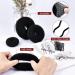 Donut Hair Bun Maker Set - 3 Ring Style Bun Makers + 20 Large Bobby Pins - Black C-Black - Buy Online on SooperMarket.com
