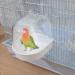 POPETPOP Covered Bird Bath for Small Birds - Ideal for Canaries, Budgies, and Parrots - White - Buy Online on SooperMarket.com