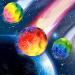 Astro Jump Ball 3 pieces of multicolored Galaxy Space Moon Ball 7 cm high Spruinge rubber ball banging rush make jumping ball for children interactive toys to reduce stress for outdoor children