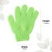 Exclaim Beauty Exfoliating Gloves - Dual Texture Bath Gloves for Shower, Spa & Massage - Dead Skin Remover with Adjustable Straps - Single Light Green - Buy Online on SooperMarket.com