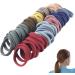 50-Pack No Damage Silicone Hair Ties | Soft & Stretchy Large Rubber Bands for Thick Curly Hair | Cute Ponytail Holders in Dark Colors - Buy Online on SooperMarket.com