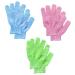 3 Pairs Exfoliating Gloves Natural Loofah Bathing Gloves for Body and Face Exfoliation Scrubbing Mitt Deep Body Exfoliating Glove Dead Skin Remover for Adults and Kids