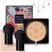 NUIBO Air Cushion CC Cream Mushroom Head, Moisturizing Concealer Makeup Base, Primer Liquid Foundation Long Lasting with Two Mushroom Makeup Sponges ?NaturalScrew lid?