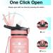 ELYPHINE 32/24 oz Water Bottle with Removable Straw & Time Marker | BPA Free Tritan | Leakproof | Motivational Sports Jug - Veiled Rose - Buy Online on SooperMarket.com