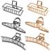 6 Pack Large Metal Hair Claw Clips - Non-slip Gold & Silver Fashion Accessories for Women - Buy Online on SooperMarket.com