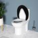 Stretch Spandex Washable Black Toilet Lid Cover - Elastic Bottom Seat Protector - Buy Online on SooperMarket.com